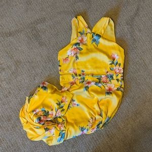 LOFT Yellow Floral Maxi Dress